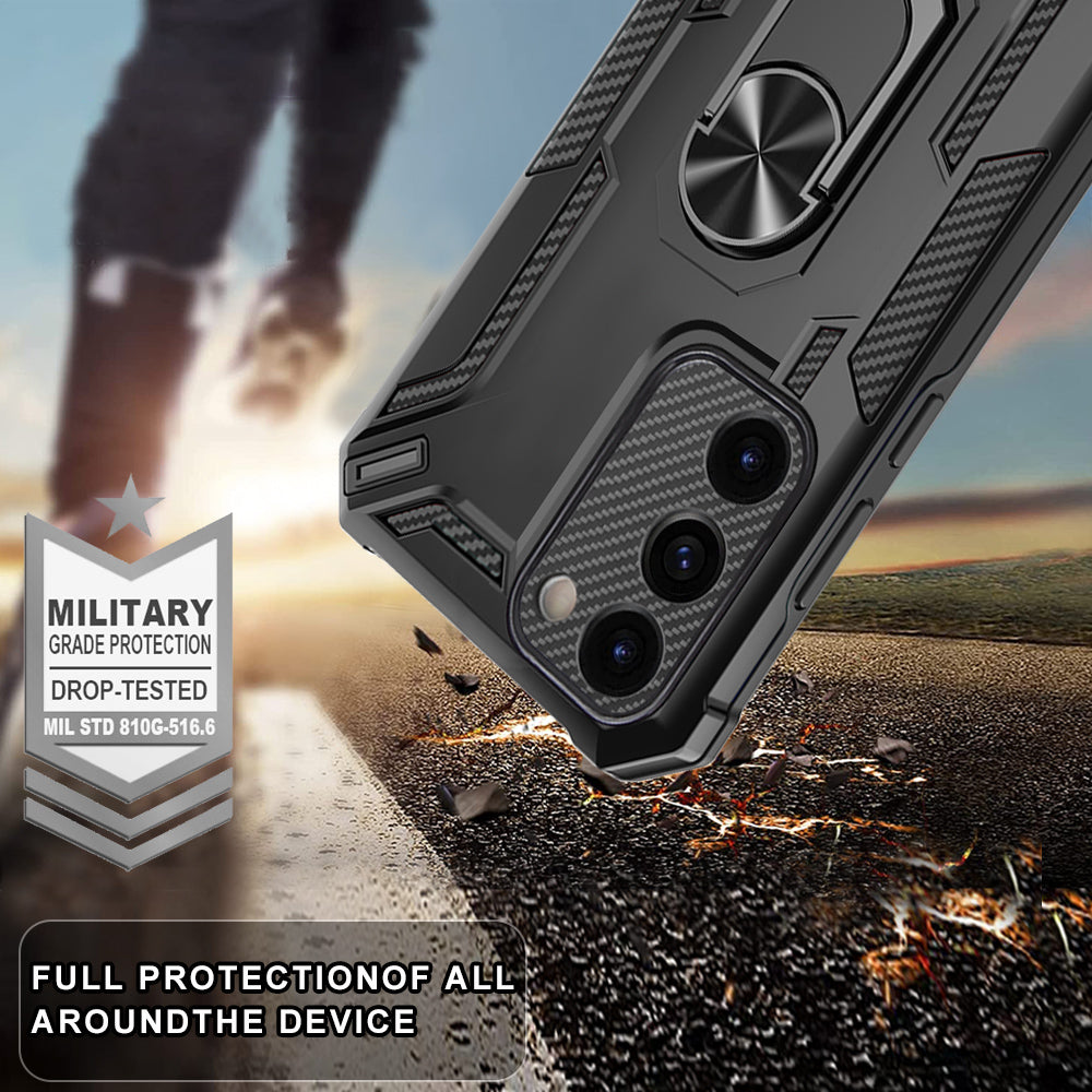For Samsung Galaxy S23 PC TPU Hybrid Phone Case Rotary Ring Kickstand Anti-drop Back Cover For Samsung Galaxy S23 PC TPU Hybrid Phone Case Rotary Ring Kickstand Anti-drop Back Cover